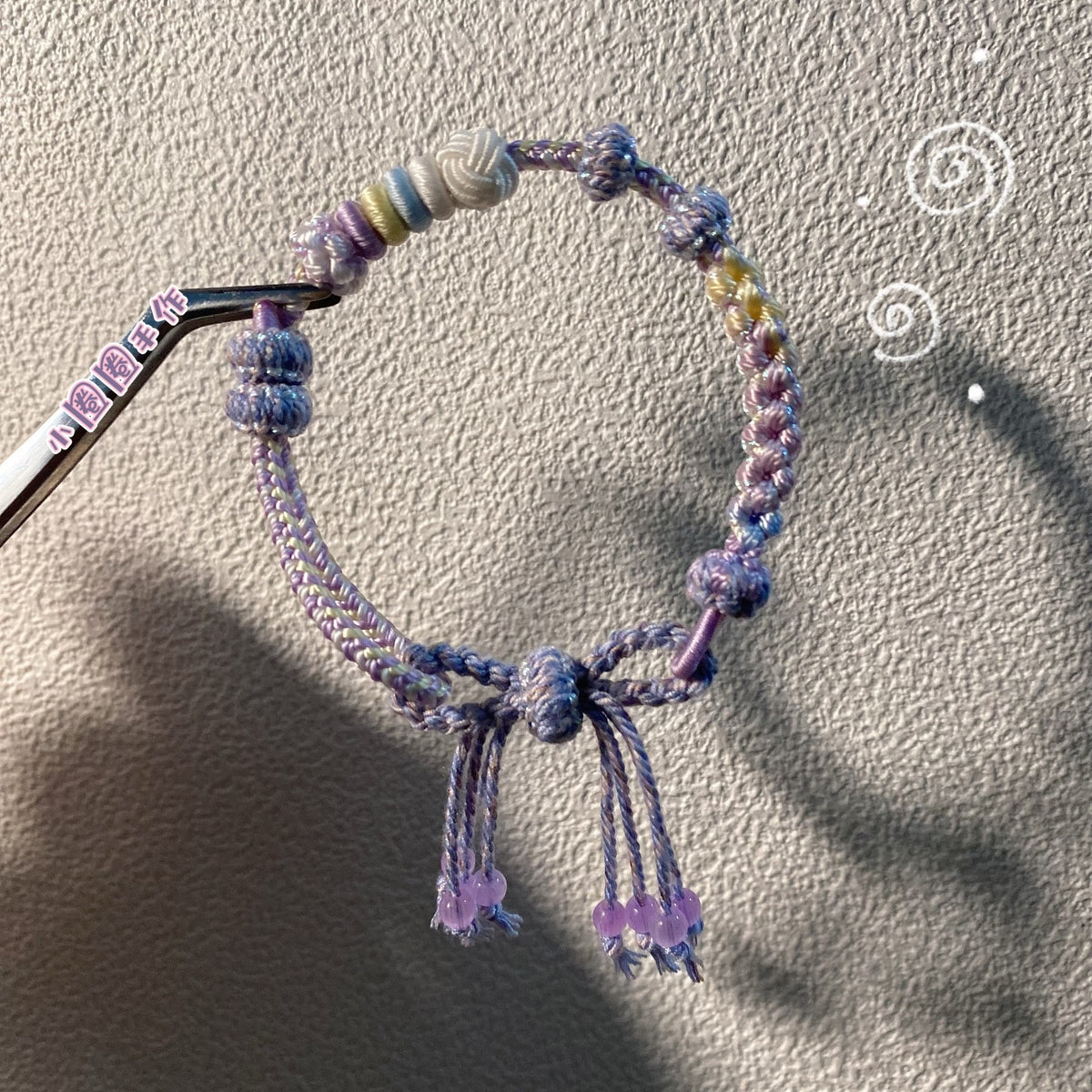 Handwoven Adjustable Knot Bracelet Pastel Beads
