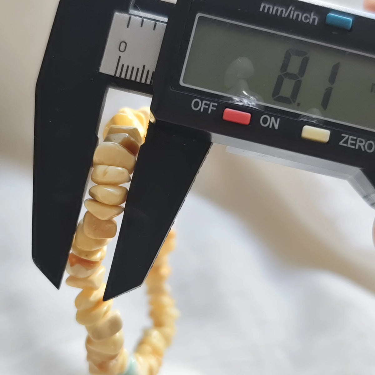 Honey Amber Raw Stone Bead Bracelet