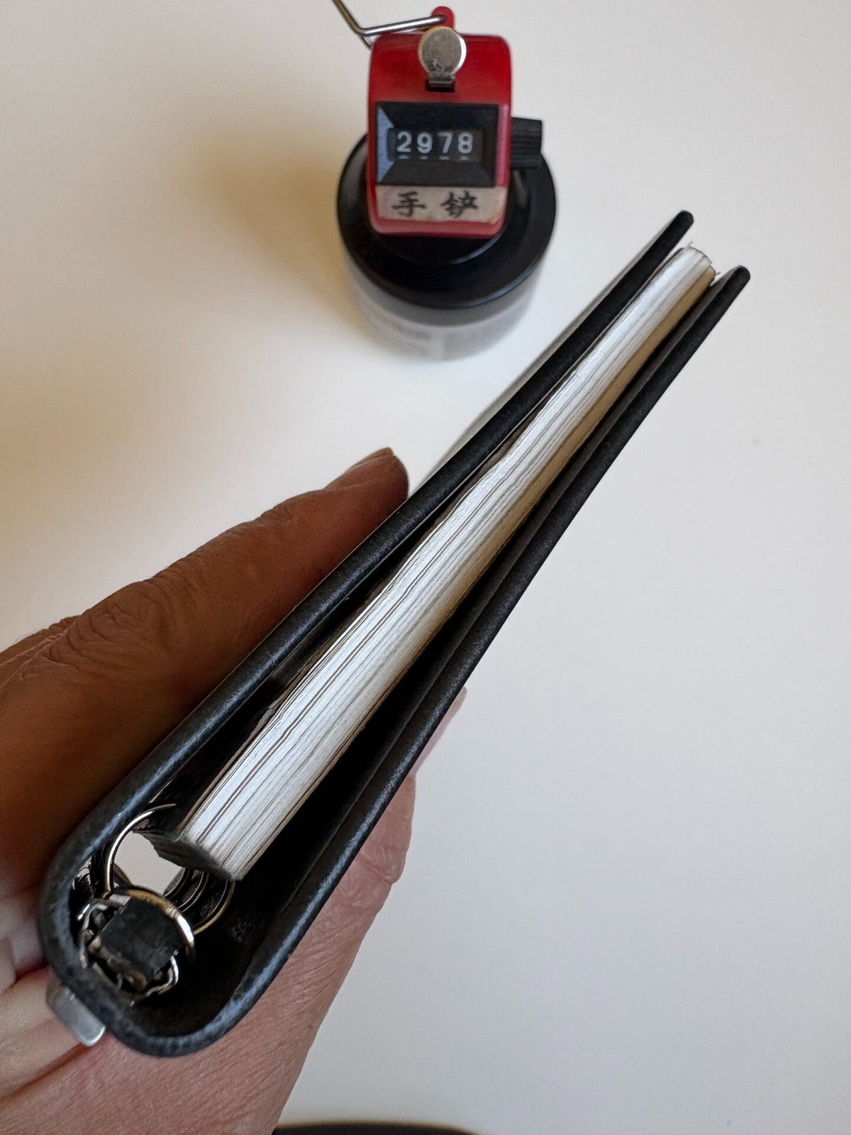 A9 Black Buttero Leather Six Ring Binder