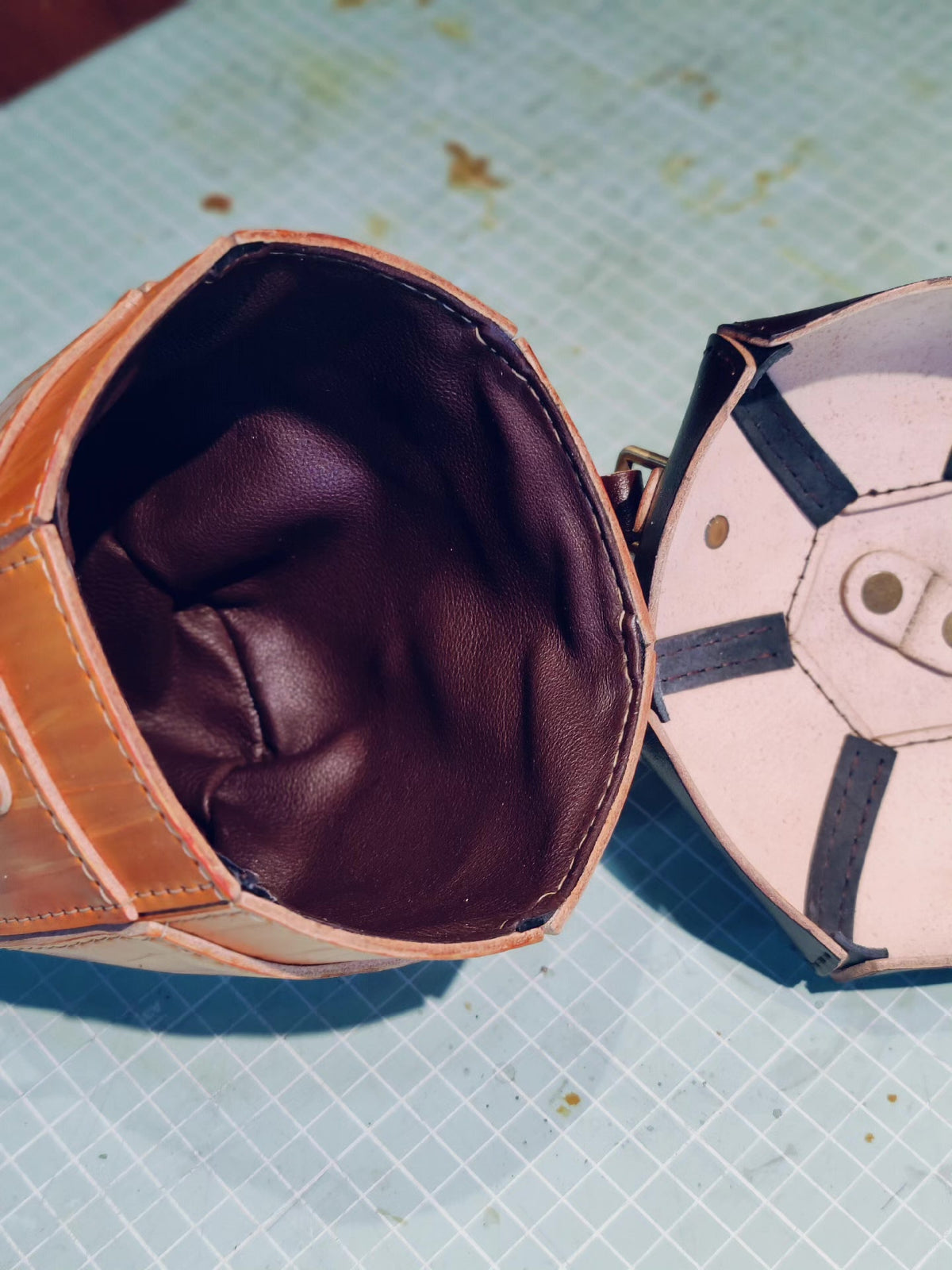 Vegetable Tanned Leather Acorn Phone Bag
