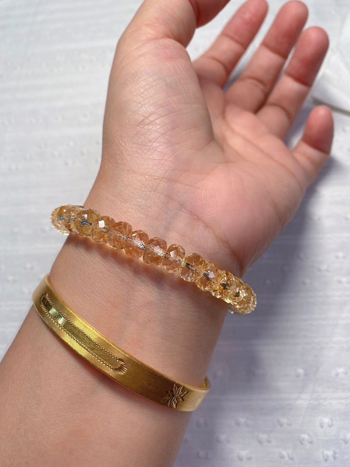 Citrine Faceted Abacus Bead Bracelet