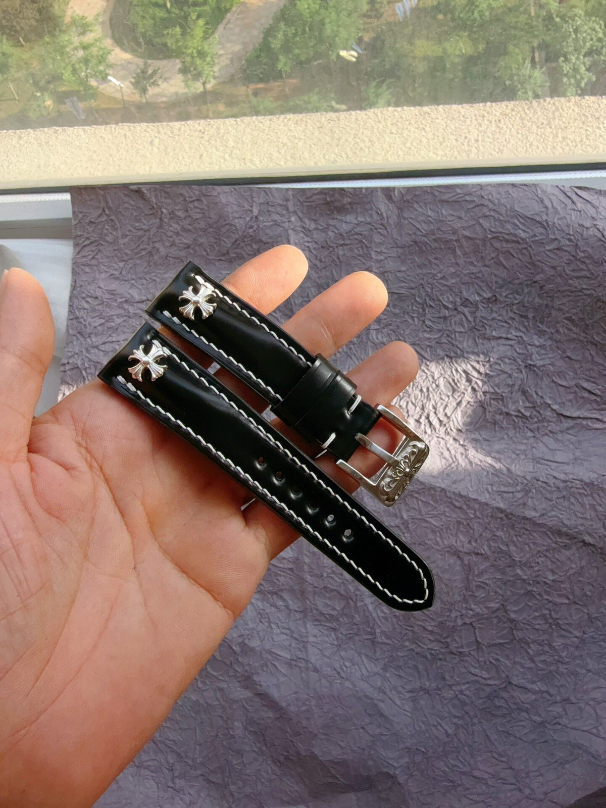 Handcrafted Black Shell Cordovan Watch Strap