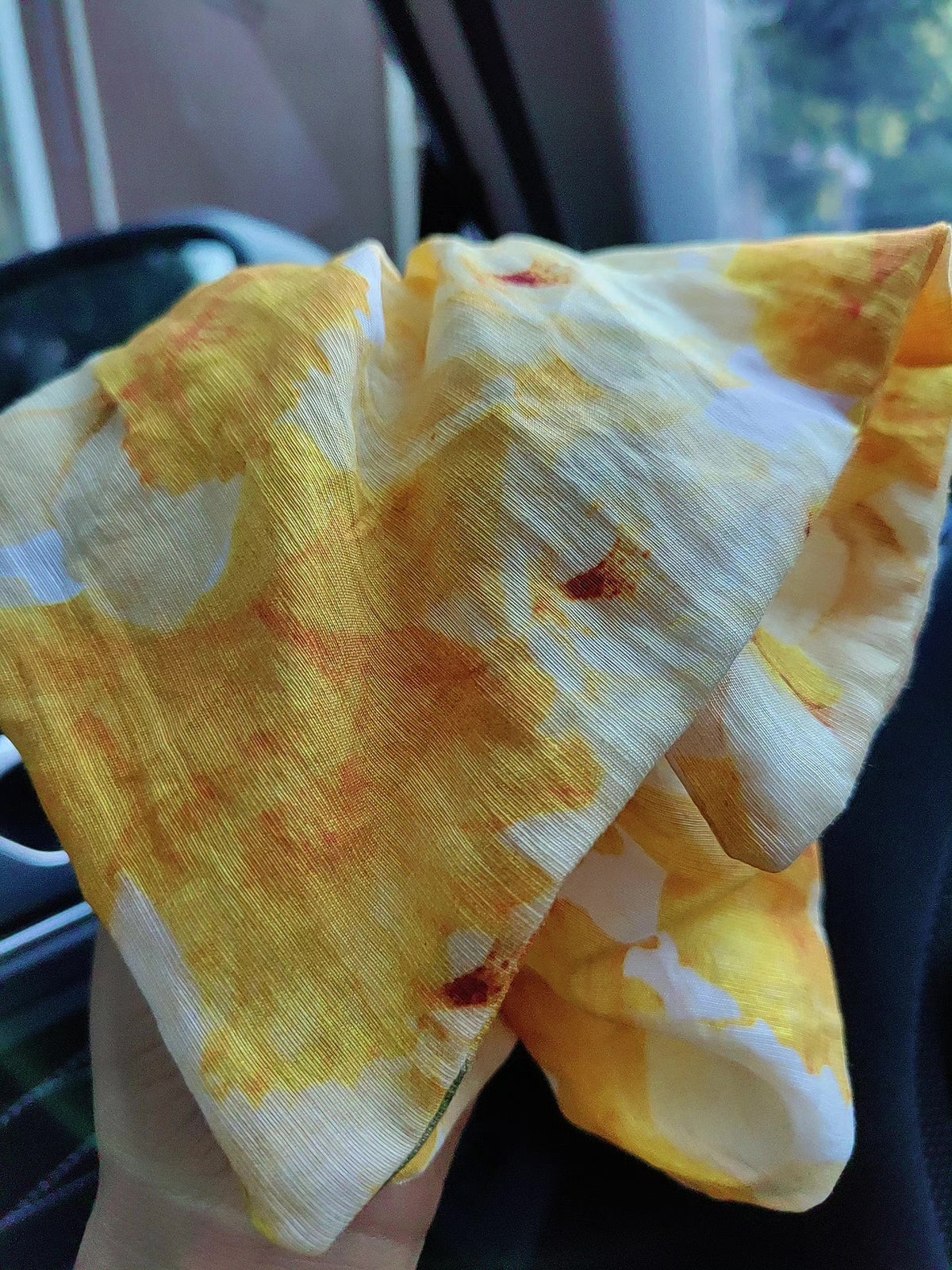 Scrunchie a Foulard Quadrato in Cotone Giallo