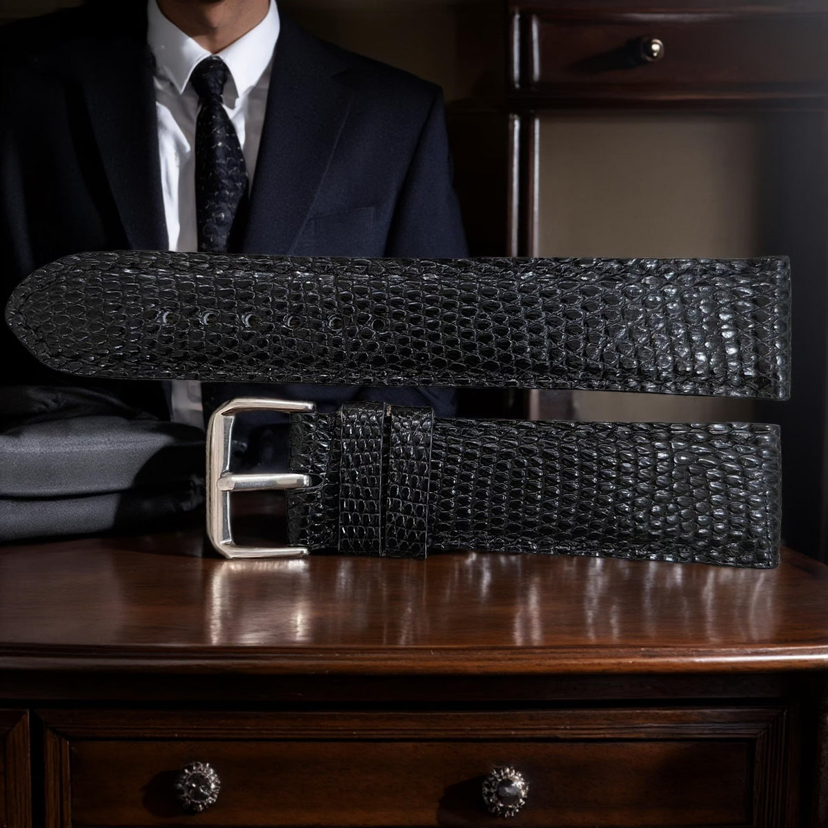 Handmade Lizard Skin Watch Strap 22mm