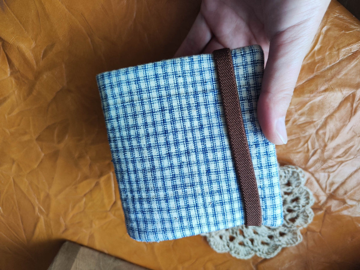 Handmade Fabric Notebook with Blue Plaid Cover