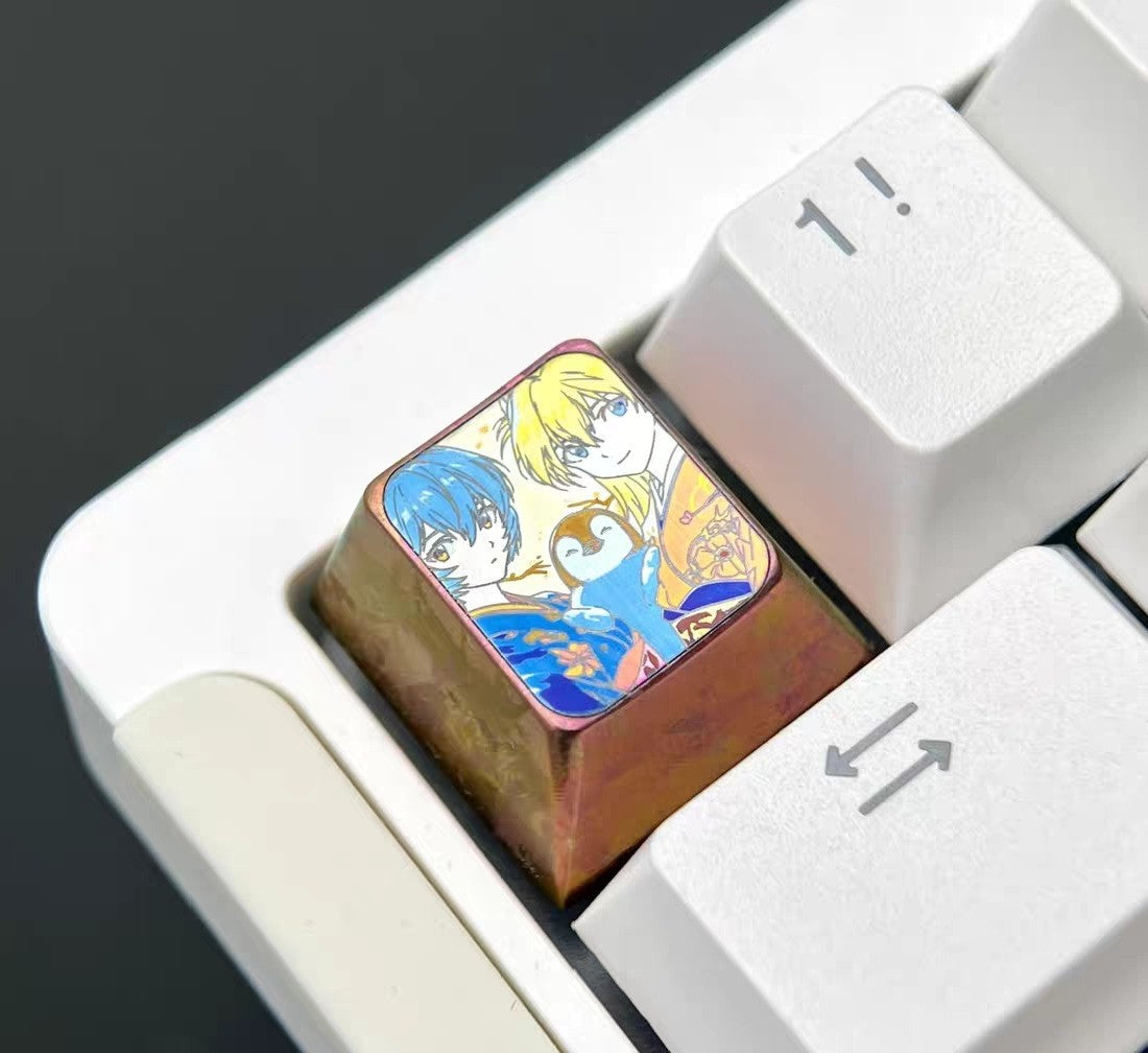 EVA Asuka Rei 1u Titanium Alloy Artisan Keycap