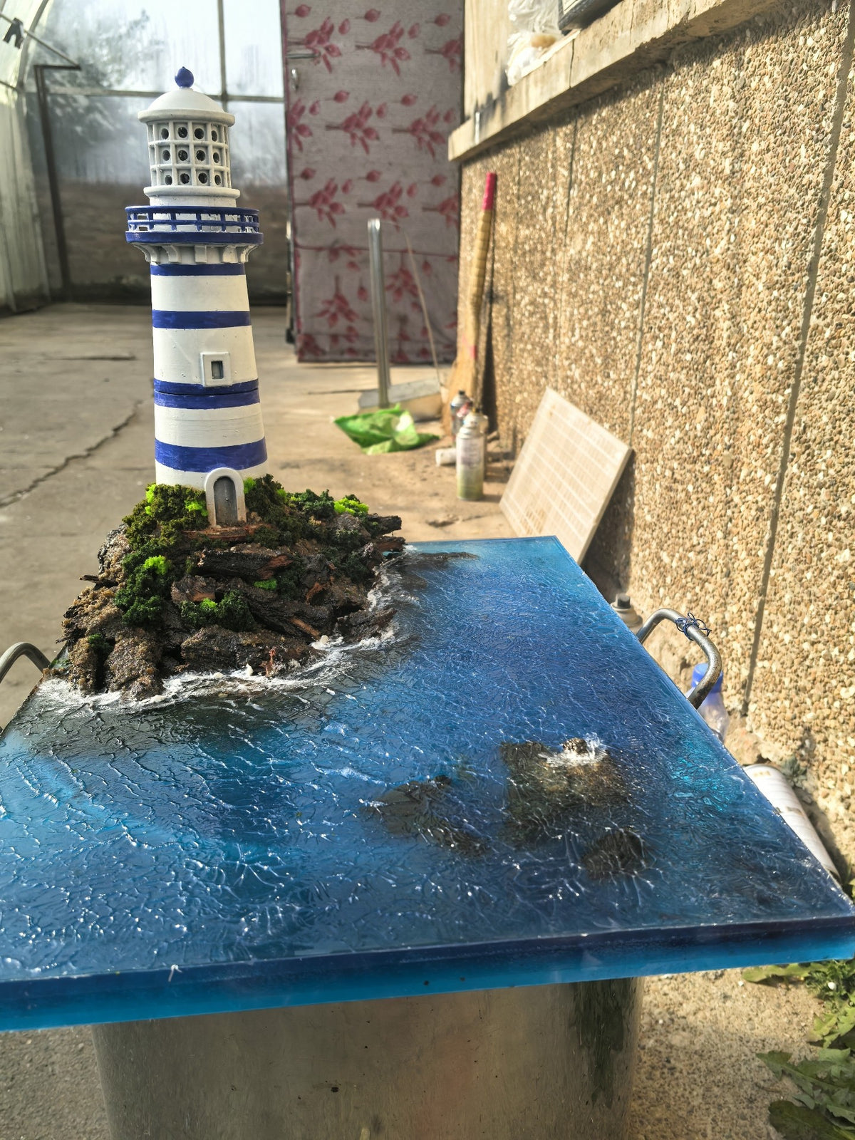 Handmade Lighthouse Ocean Scene Decor