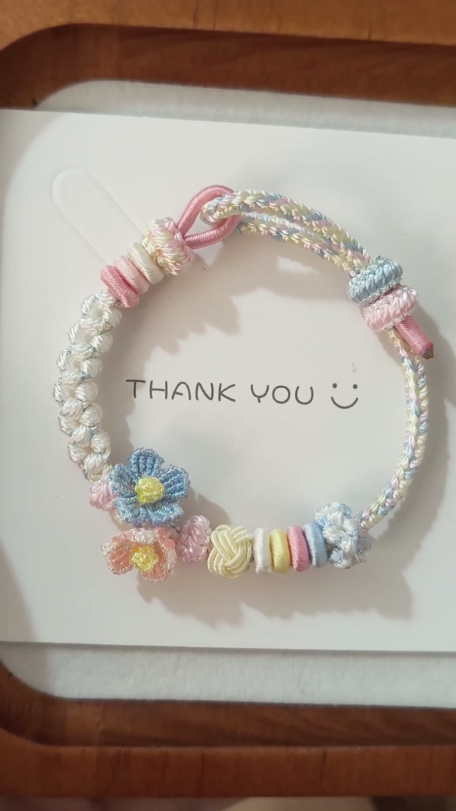 Pulsera de Cordón Trenzado a Mano Degradado Rosa y Azul