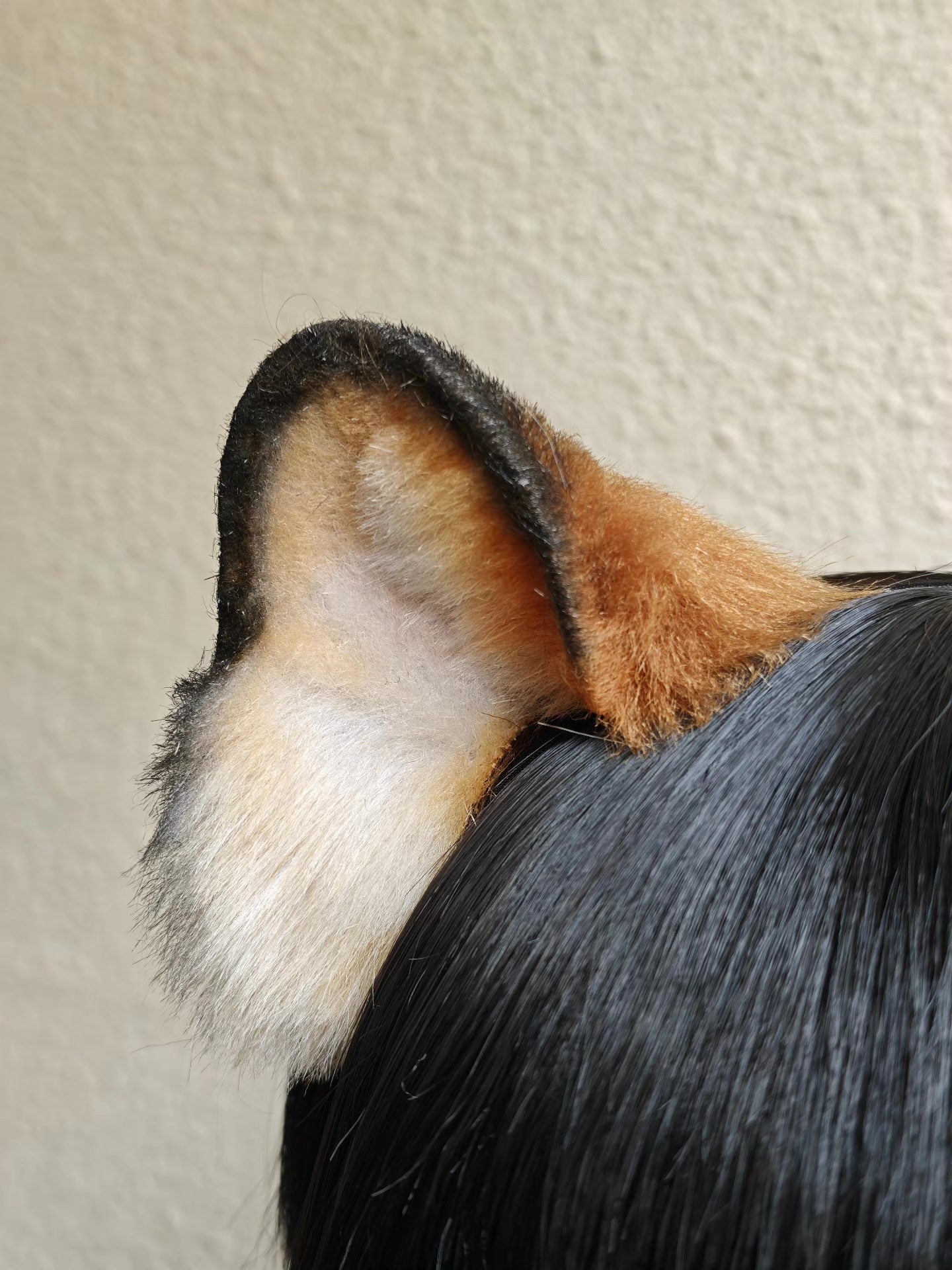 Handmade Tiger Ears, Orange-Brown with Black Stripes and Tips