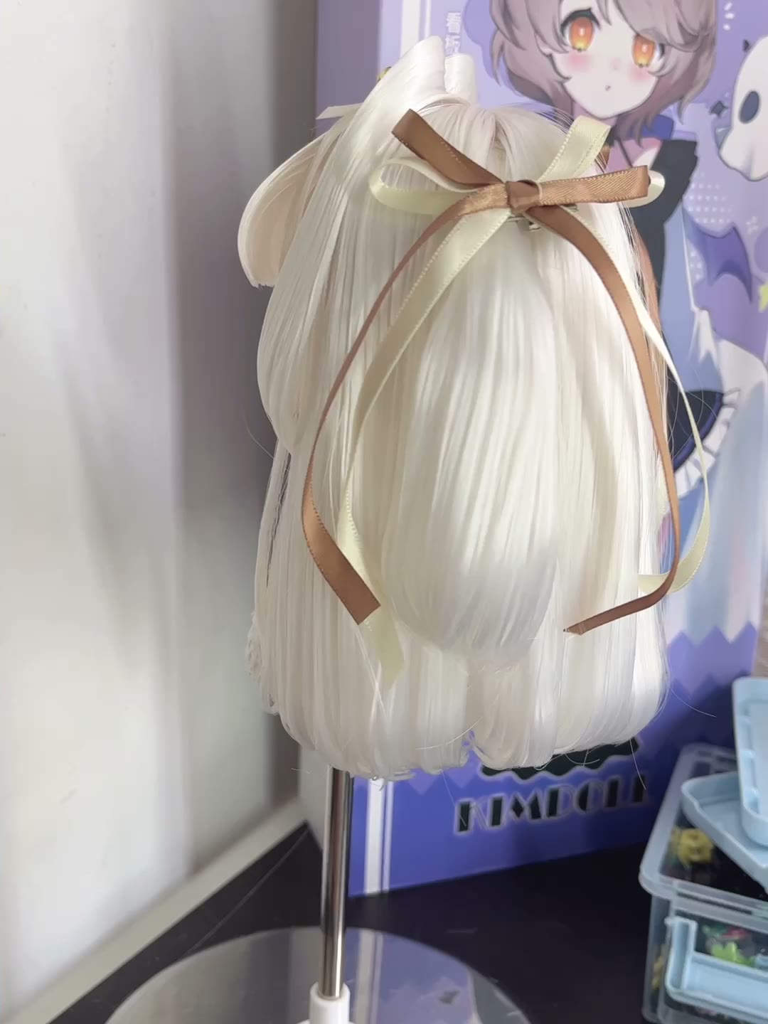 White Twin Tail Doll Wig