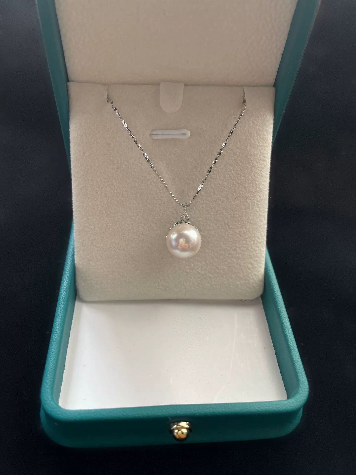 Pure Silver Pearl Pendant Necklace Pink