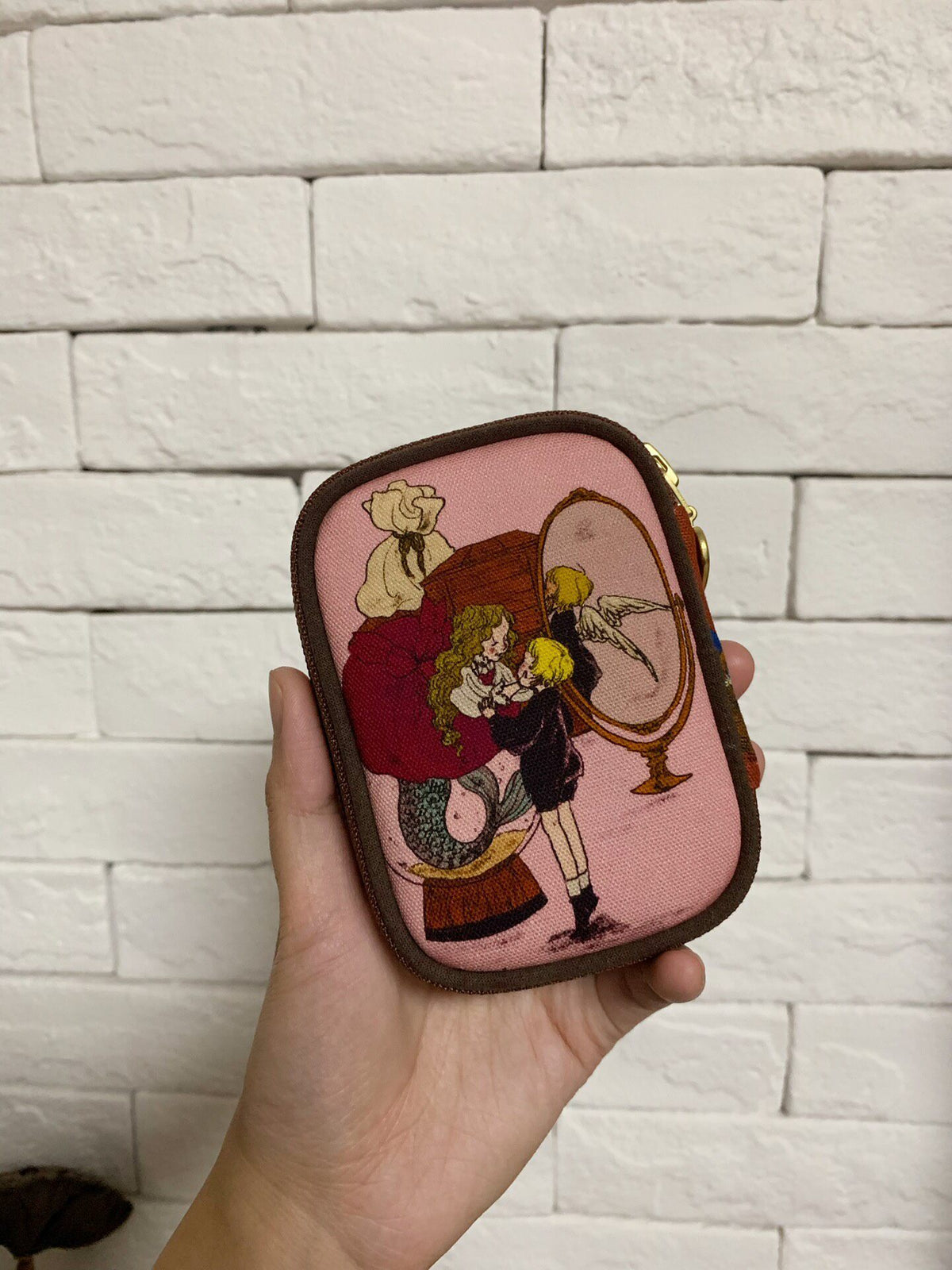 Zippered Pouch with Mermaid Print