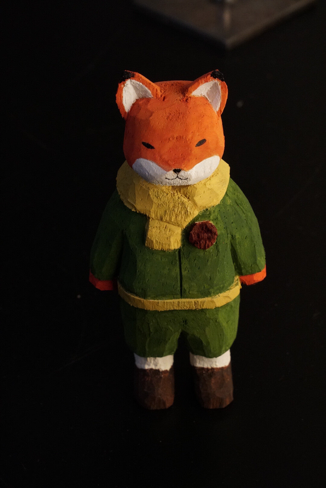 Handgeschnitzte Holzfigur Fuchs