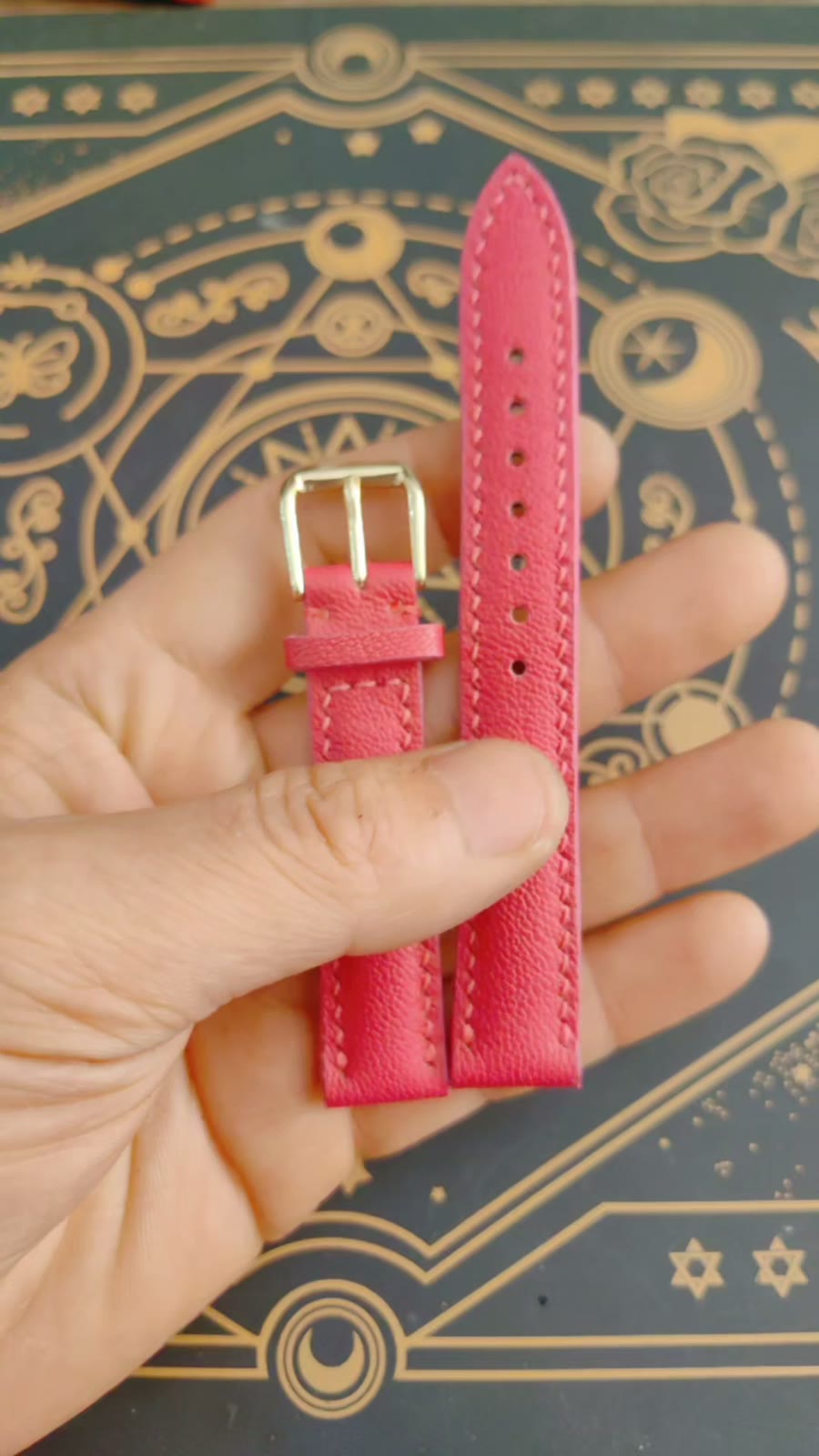 Red Leather Watch Strap Two Piece