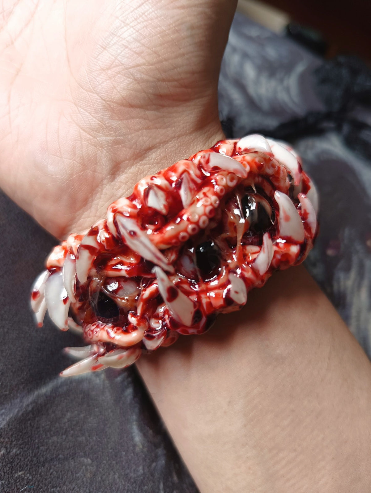 Cthulhu Split Mouth Resin Cuff Bracelet