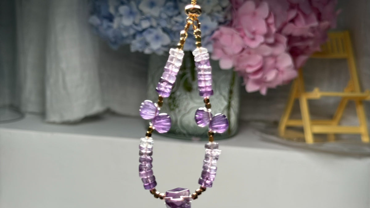 Amethyst Faceted Beaded Bracelet