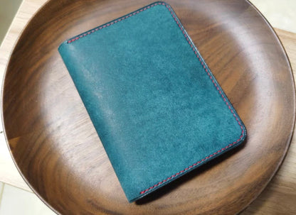 Mini Pueblo Leather Card Holder with Contrast Stitching
