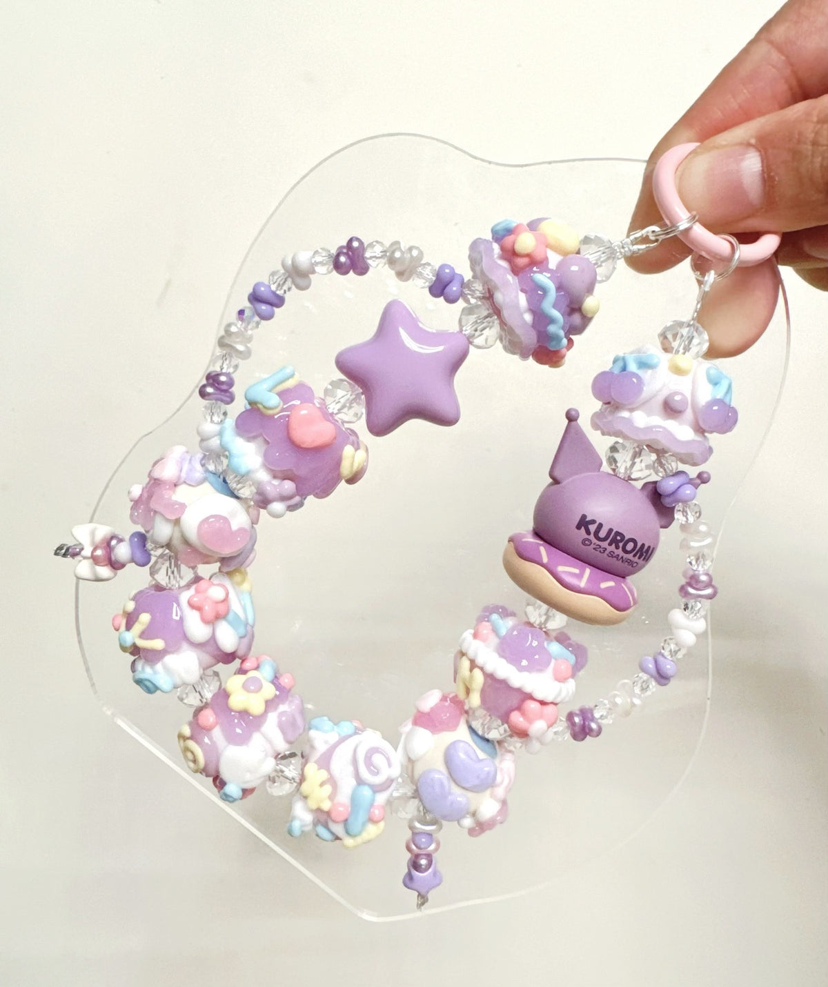 Kuromi Donut Beaded Phone Strap Charm