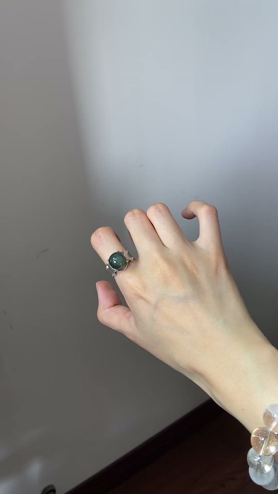Anello in Argento con Quarzo Phantom Verde