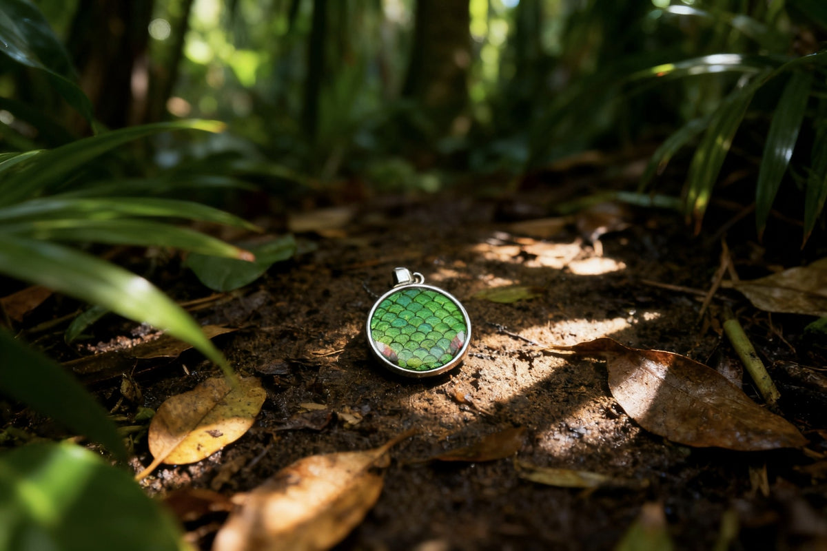 Double Sided Snake Scale Pendant Necklace