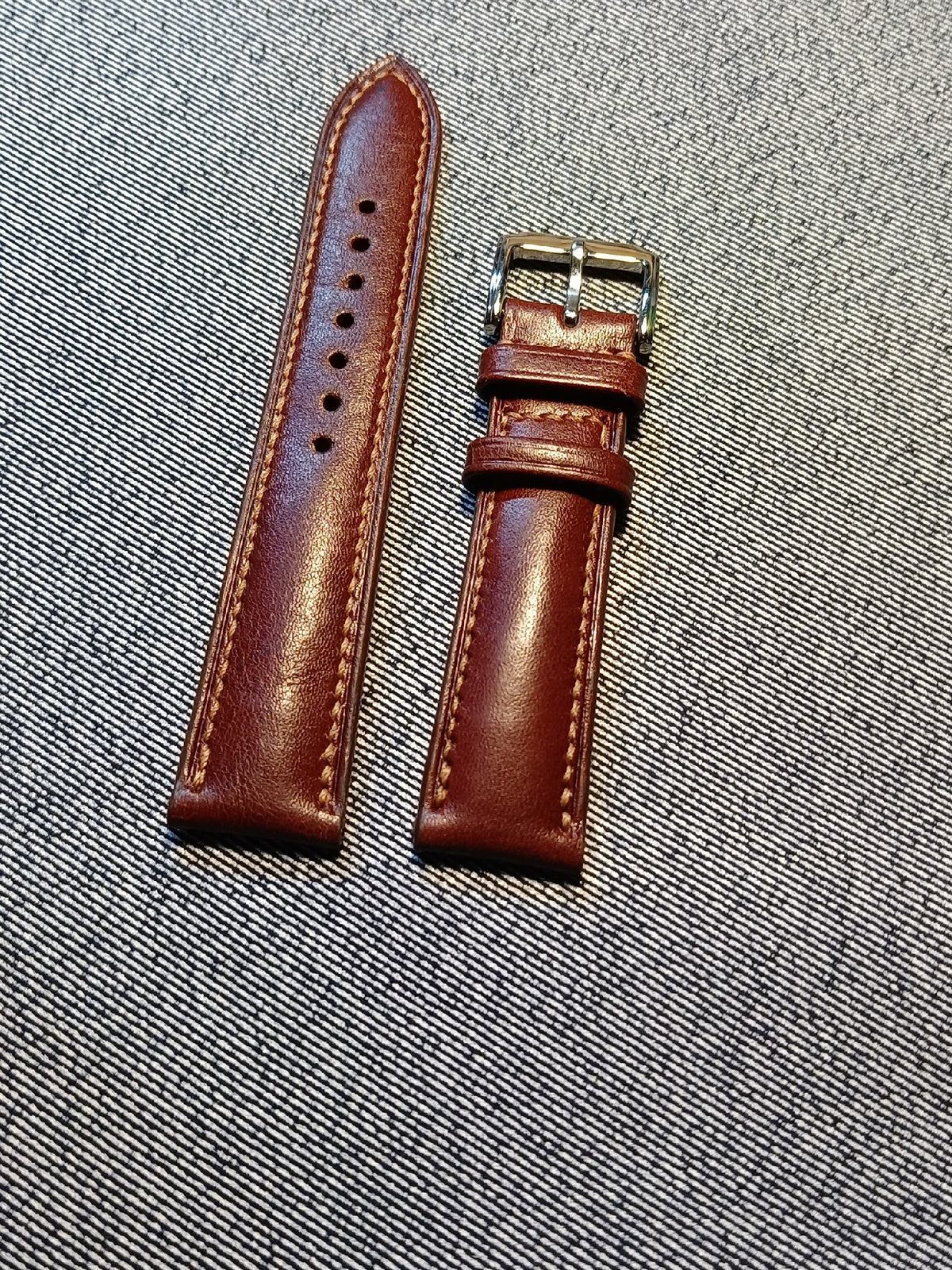Reddish Brown Leather Watch Strap 20mm