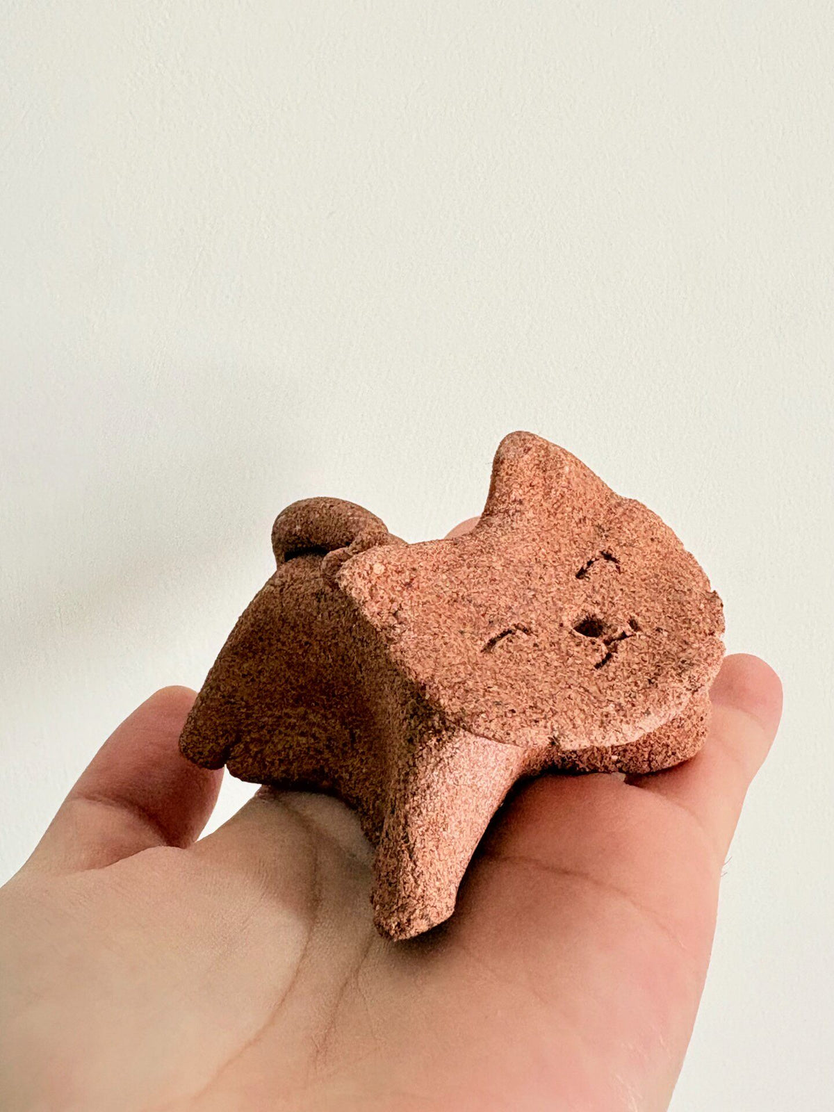 Stone Clay Cat Incense Holder Figurine