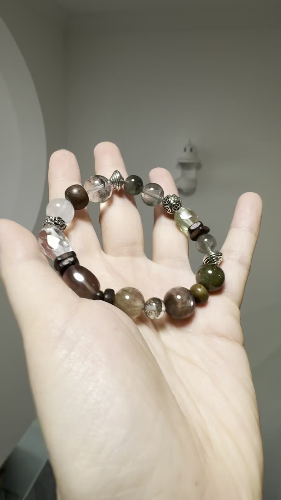 Groene fantoomkwarts kralenarmband