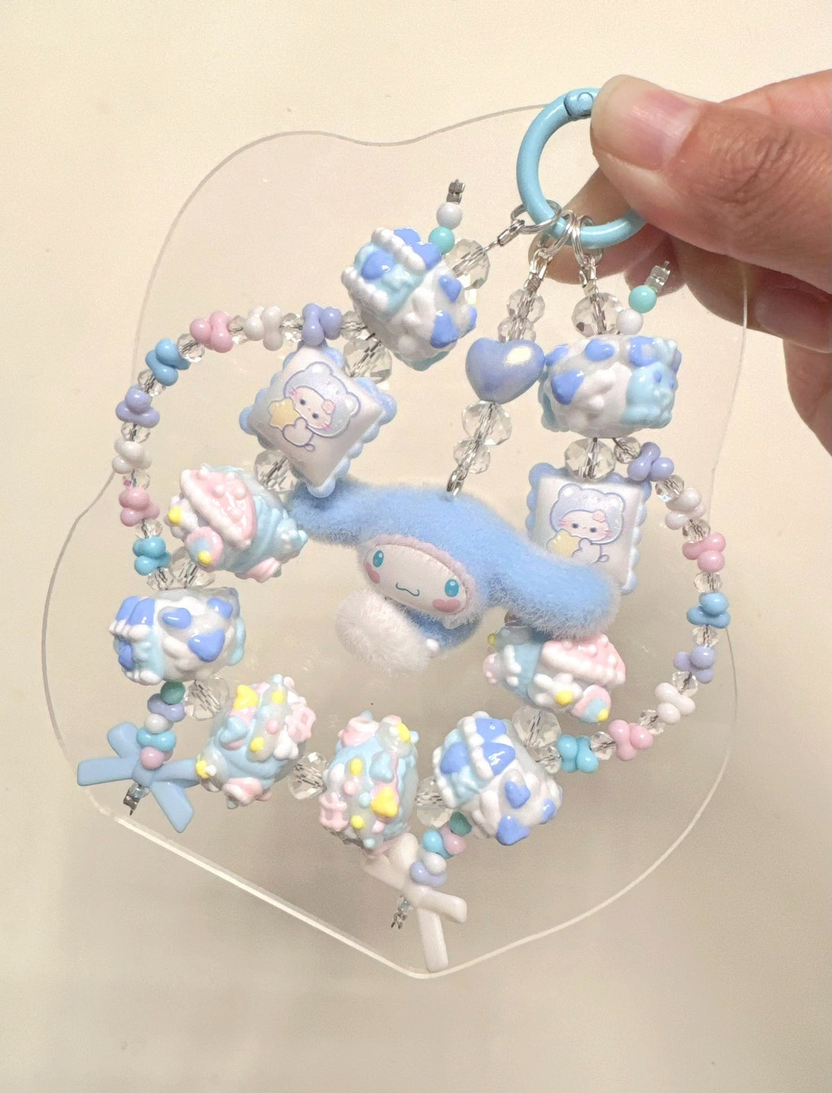 Sanrio Plush Beaded Phone Charm Keychain