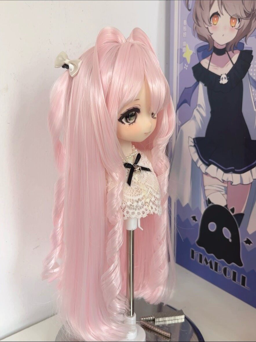 Pastel Pink Doll Wig with Twin Tails