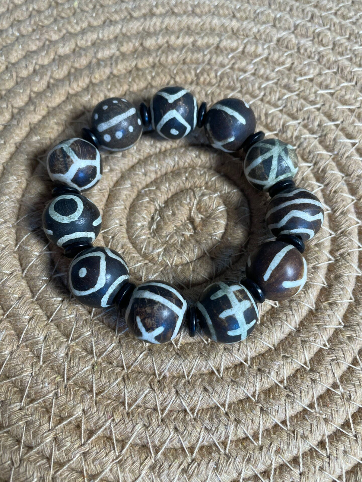 Petrified Wood Bead Bracelet 16mm Multi Pattern