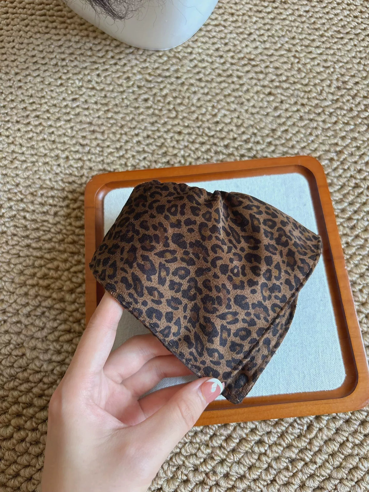 Baby Velvet Leopard Print Scarf Scrunchie