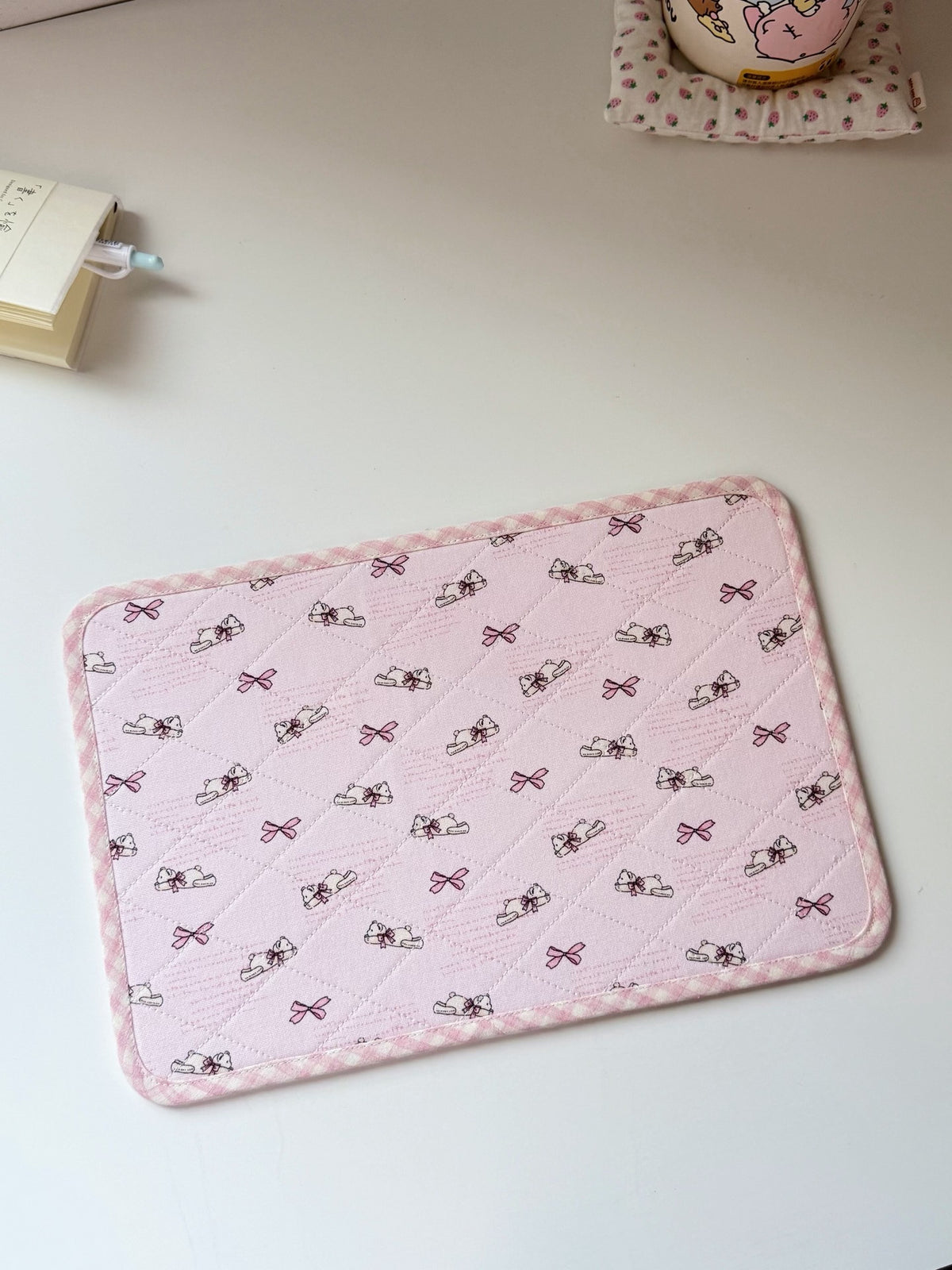 Quilted Canvas Bear Desk Mat