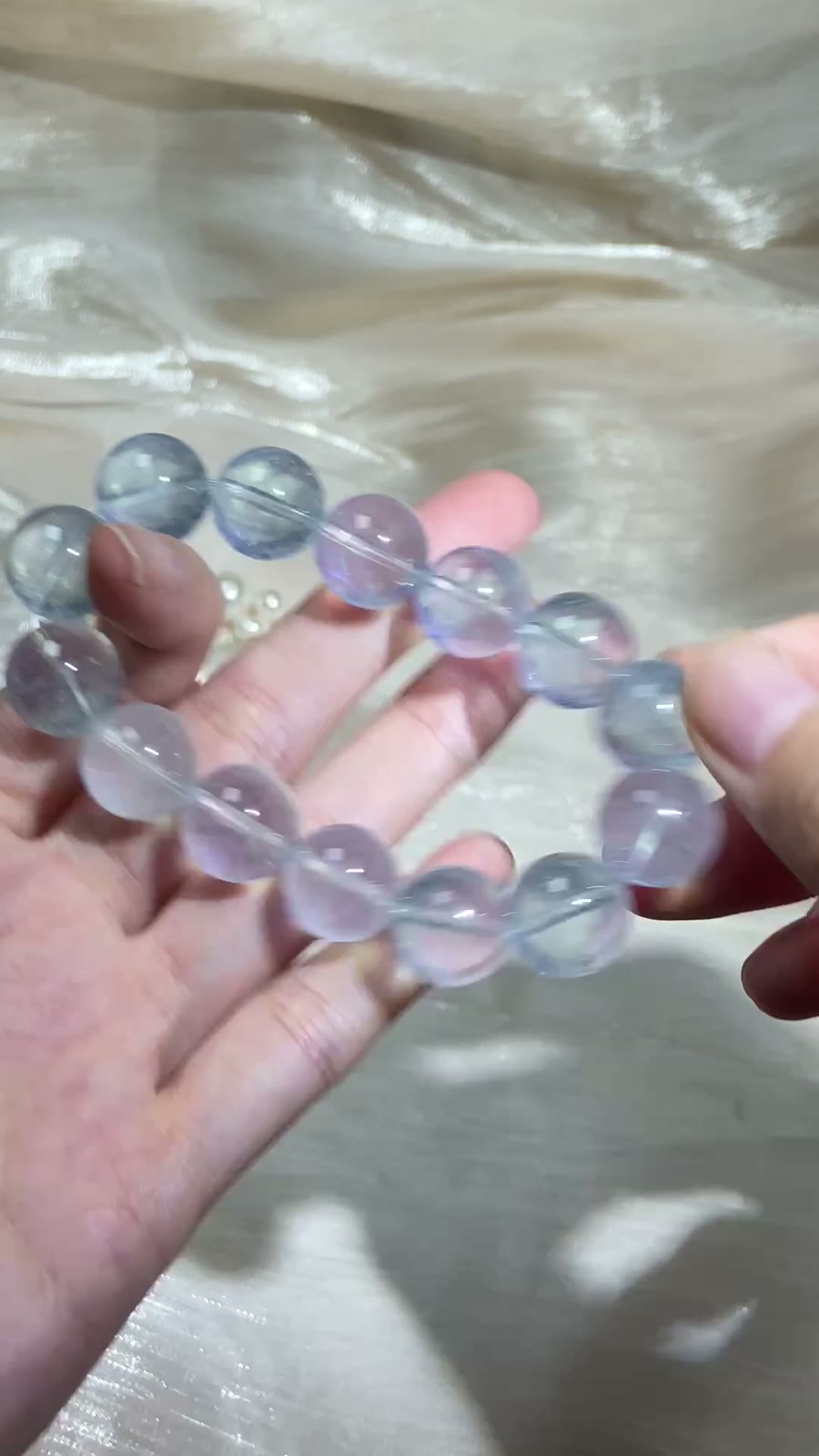 Natural Aquamarine Crystal Beaded Bracelet