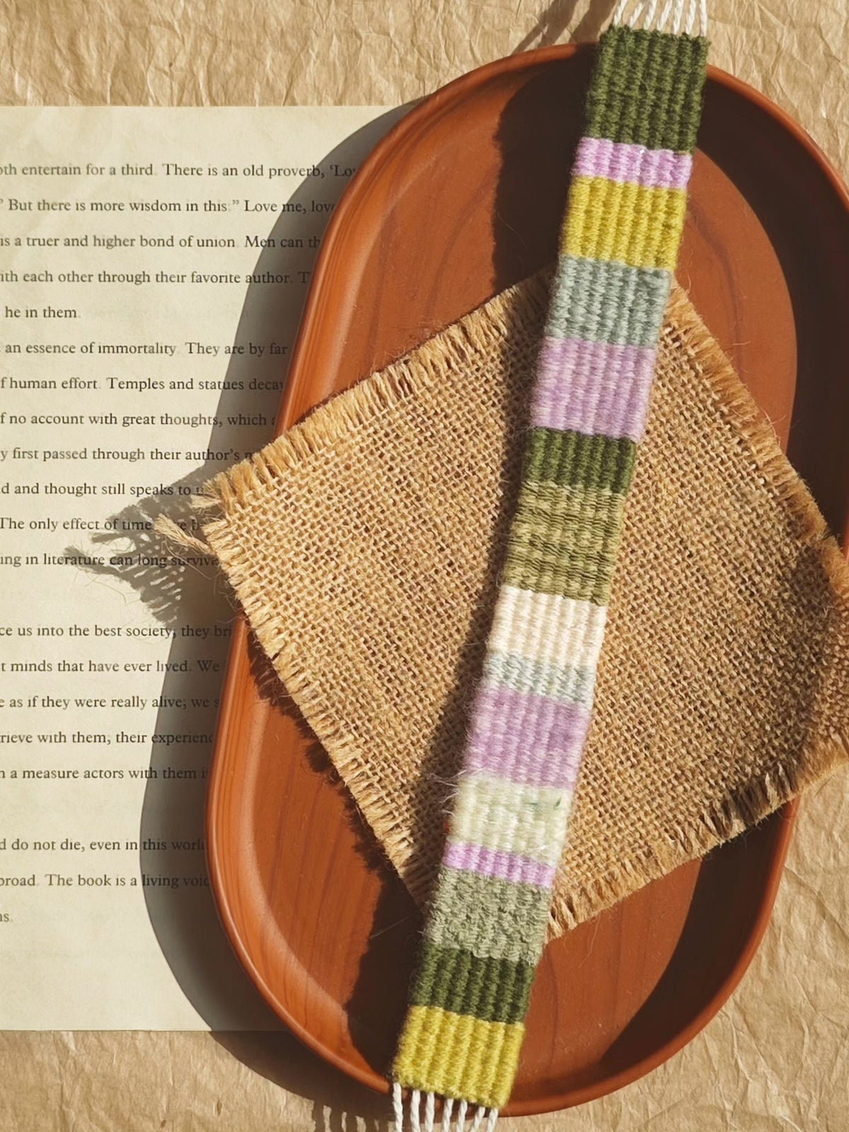 Handwoven Striped Wrist Strap Lanyard
