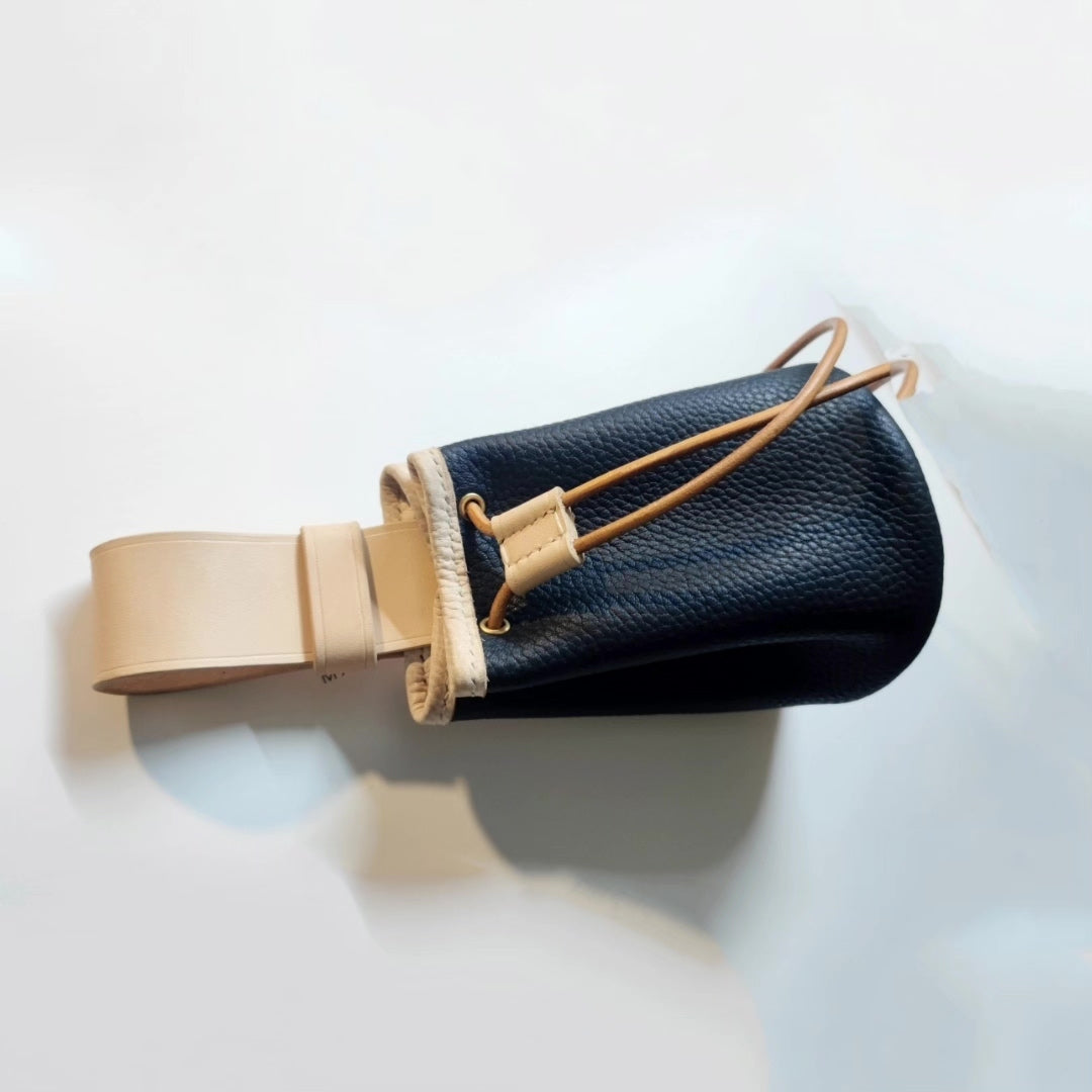Handmade Leather Drawstring Pouch Coin Bag
