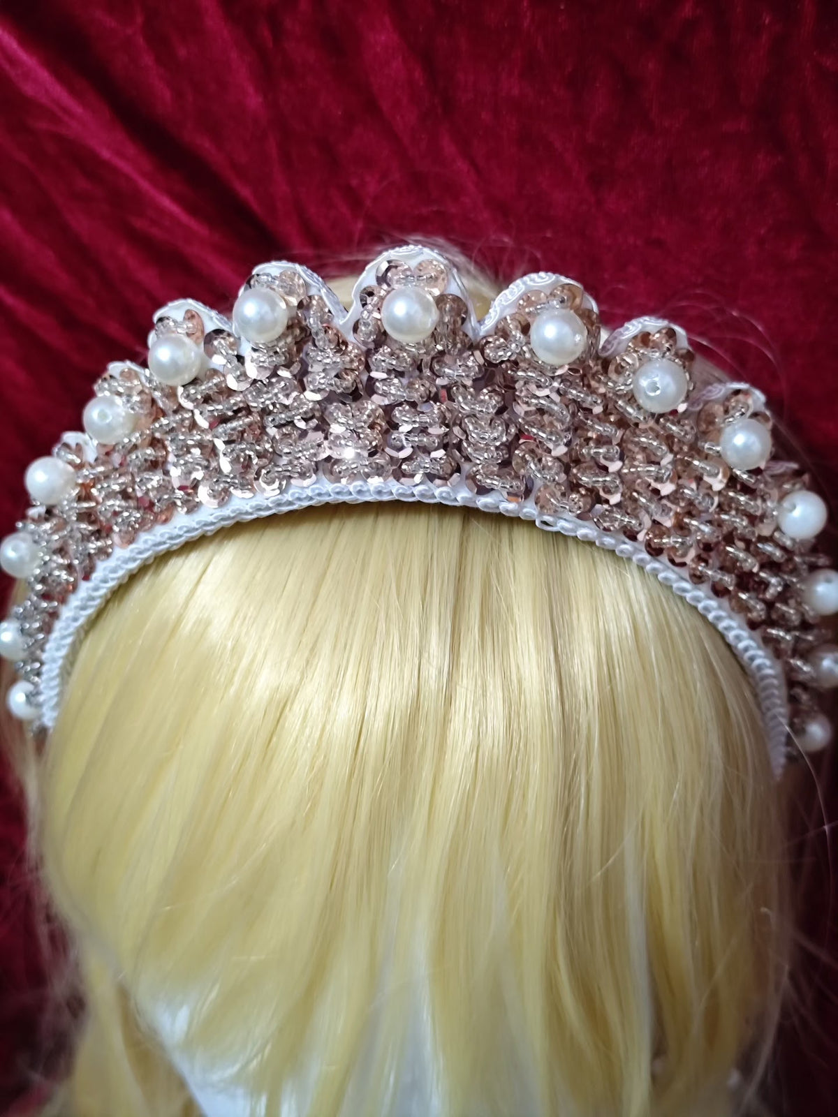 Rose Gold Sequin Lolita Crown Headband