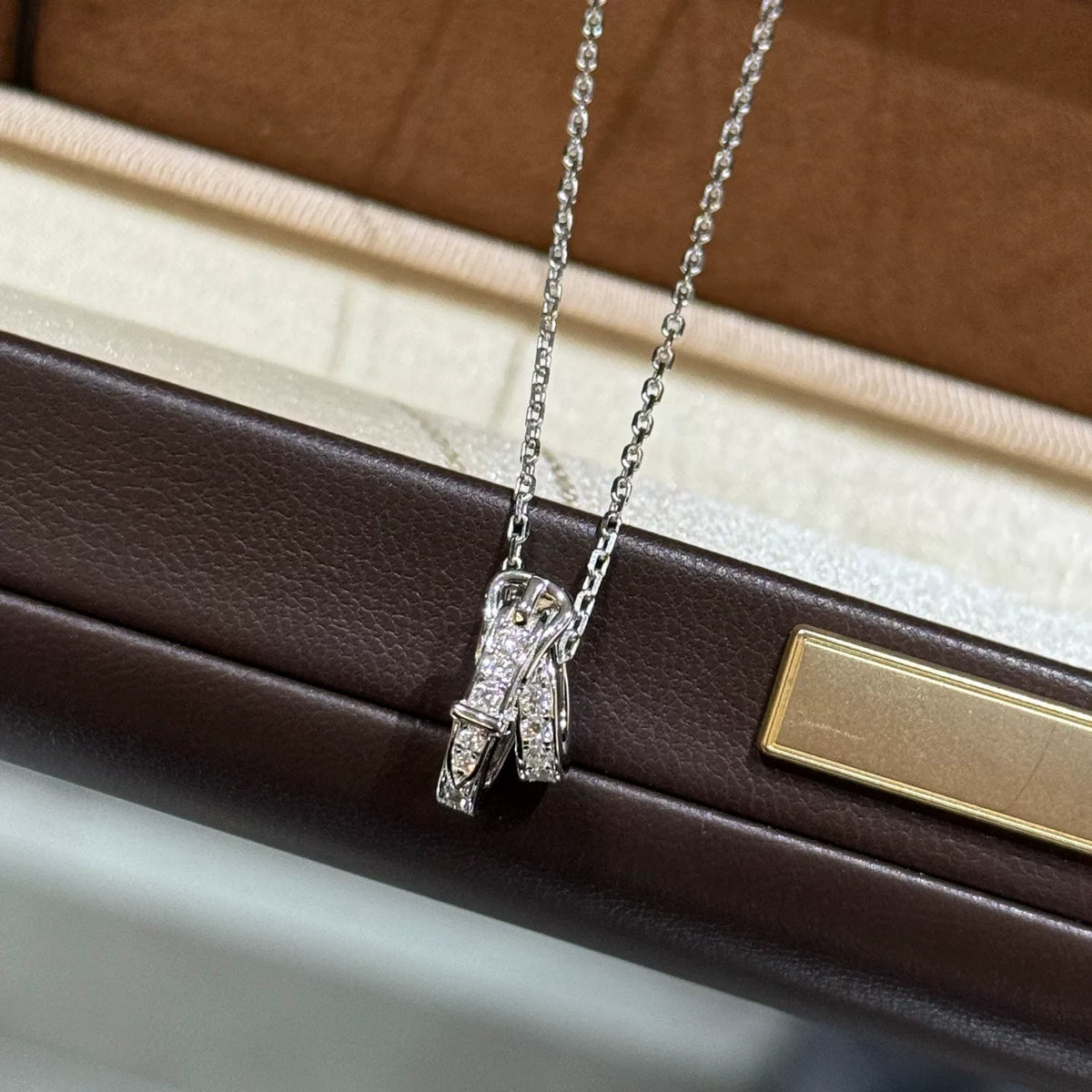 S925 Silver Belt Buckle Pendant Necklace