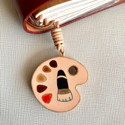 Italian Vegetable-Tanned Leather Double-Layer Hand-Carved Pendant Set