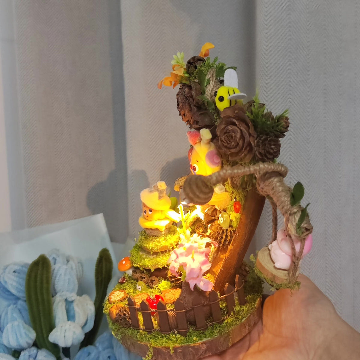 Star Person Bean Pod Diorama with LED Light