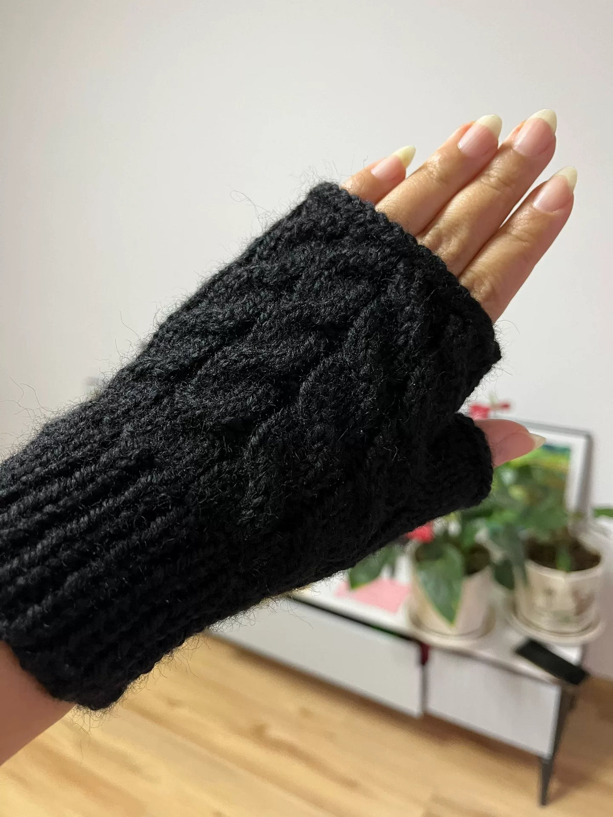 ウウールカシミミア ニット指あしグローブ
