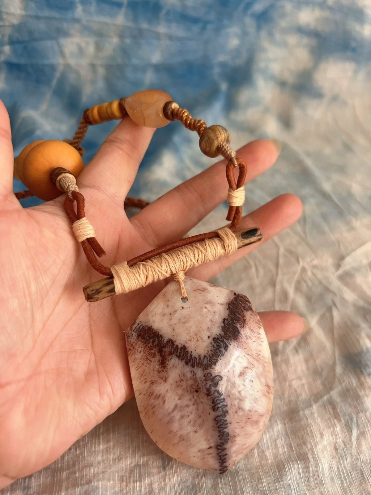 Handcrafted Deer Skull Bone Necklace