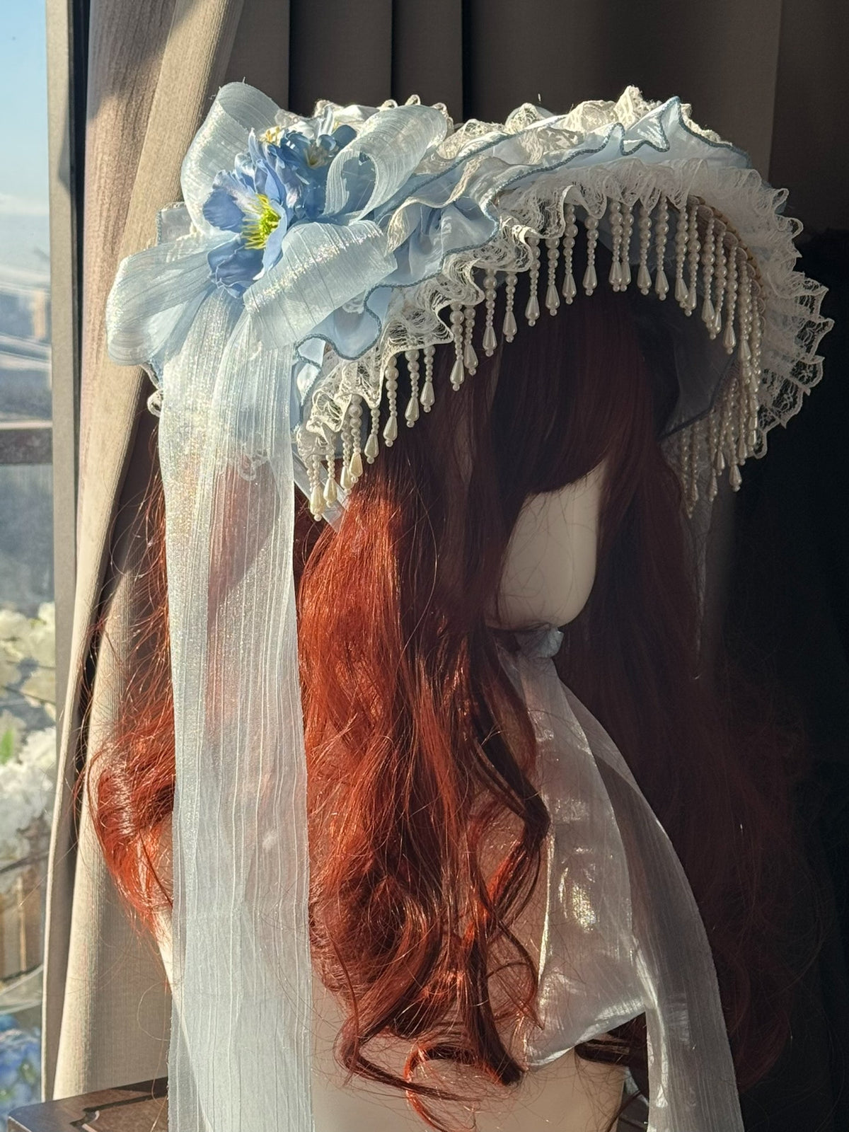 Blue Lace Flower BNT Bonnet