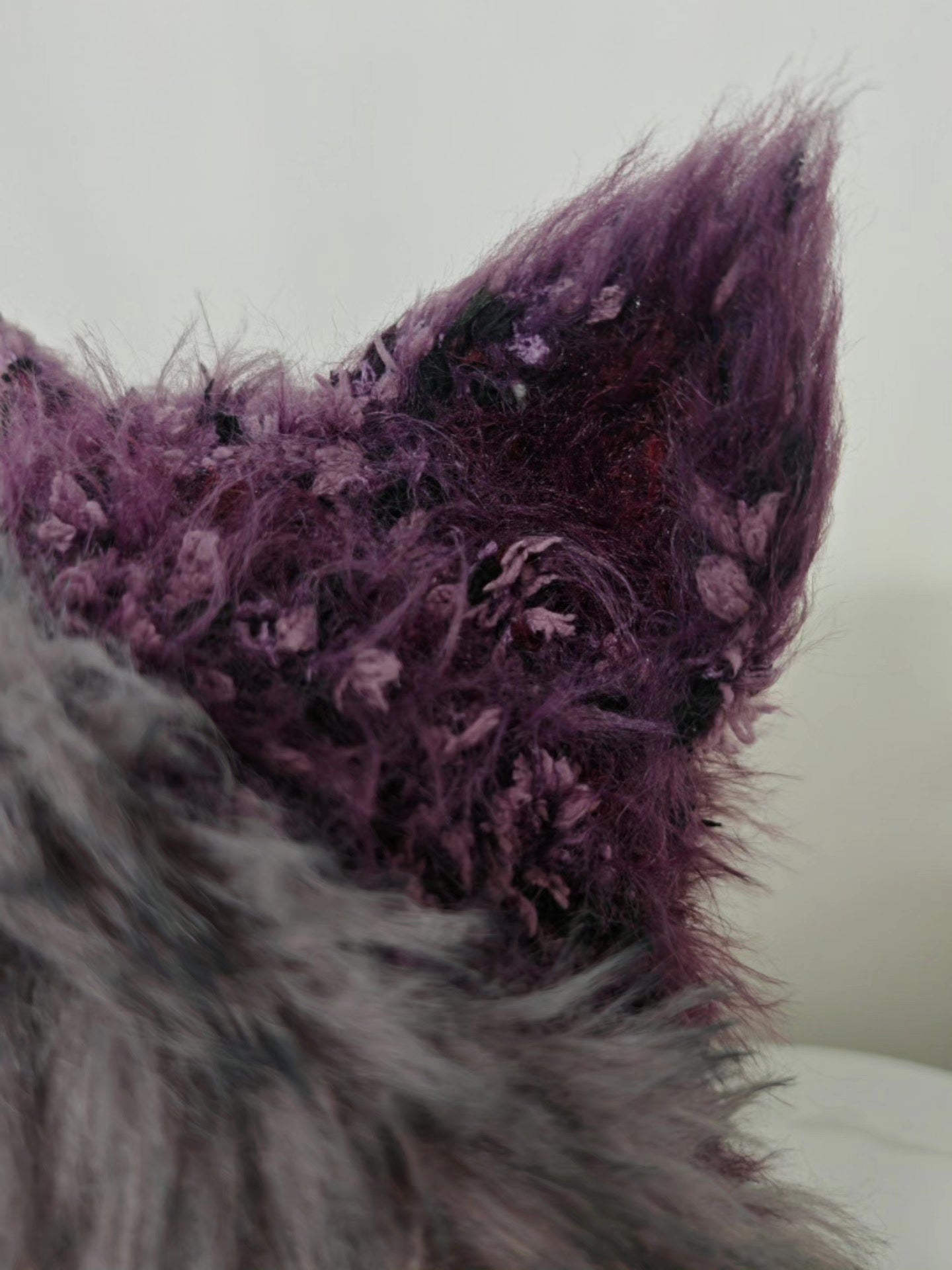 Large-Brim Purple Fox Hat with Gradient Color