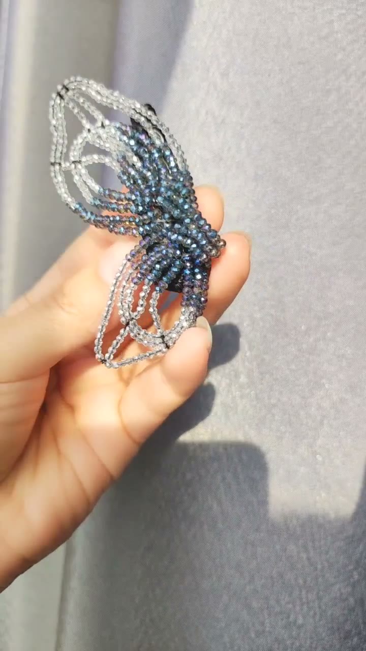 Beaded Butterfly Wing Hair Clip 5 cm