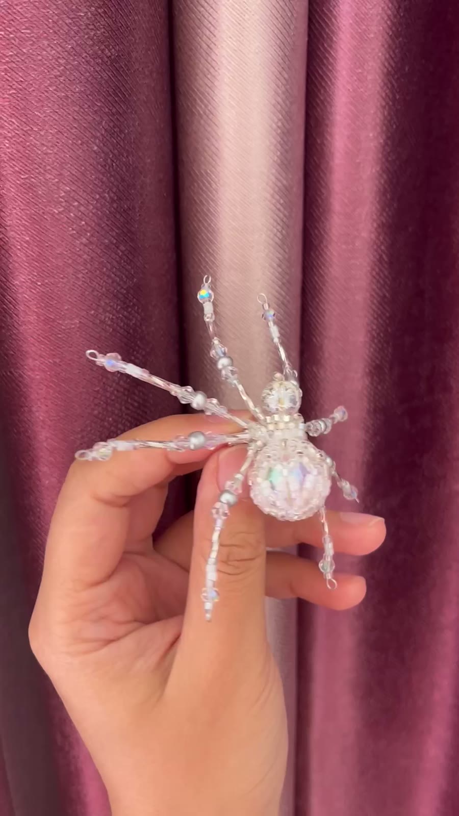Crystal Bead Spider Hair Accessory Stainless Steel Wire