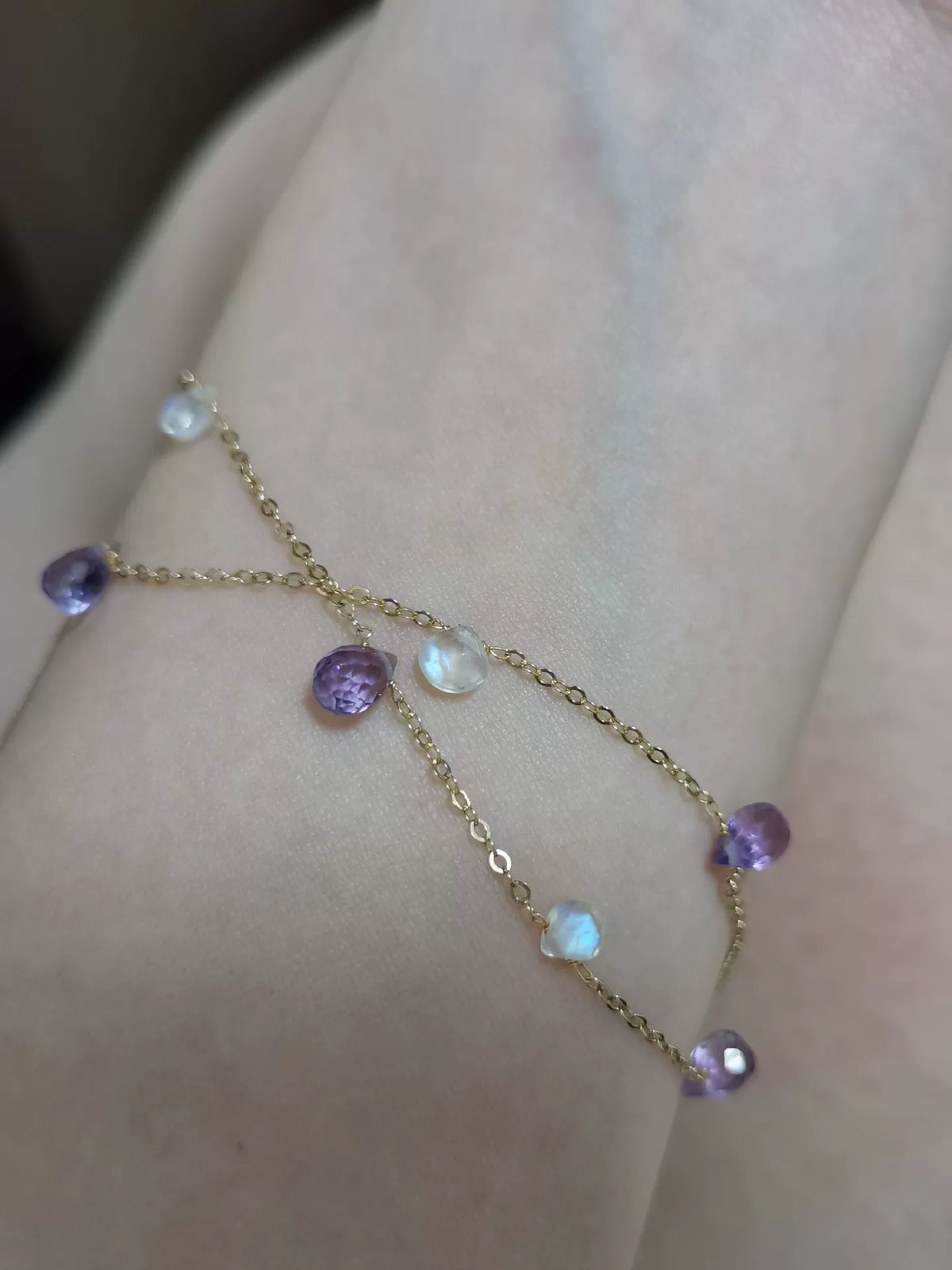 Amethyst Moonstone Beaded Body Chain