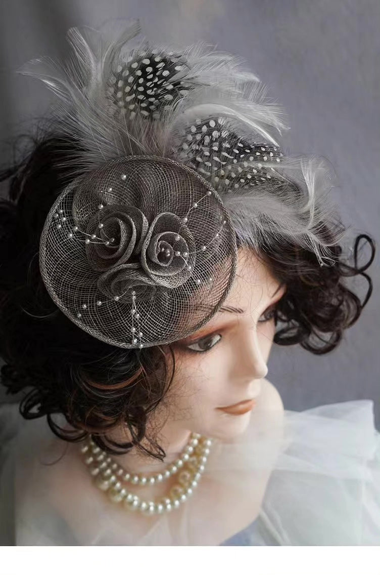 Grey Feather Hair and Lapel Ornament