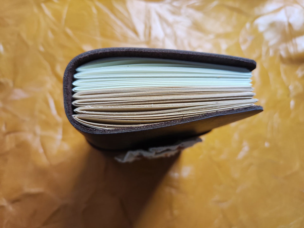 Cowhide Leather Journal with Floral Fabric Cover