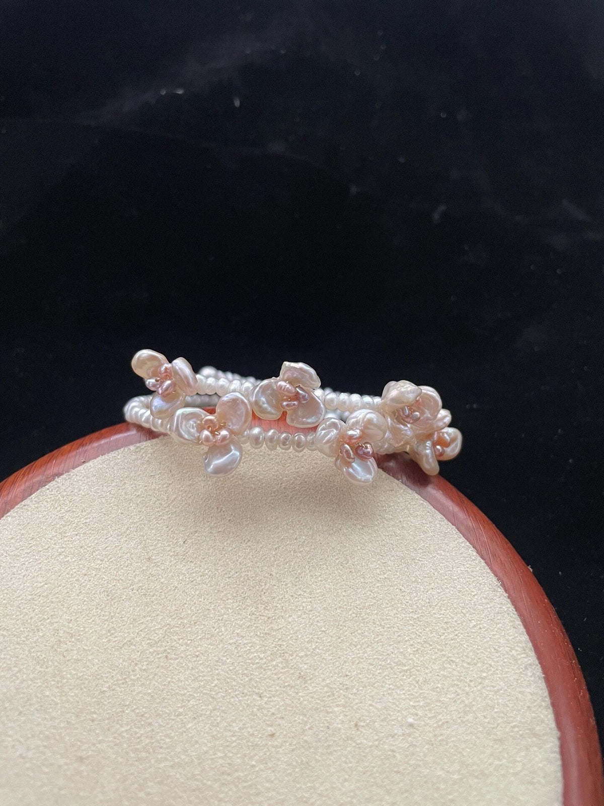 Natural Pearl Flower Wrap Bracelet
