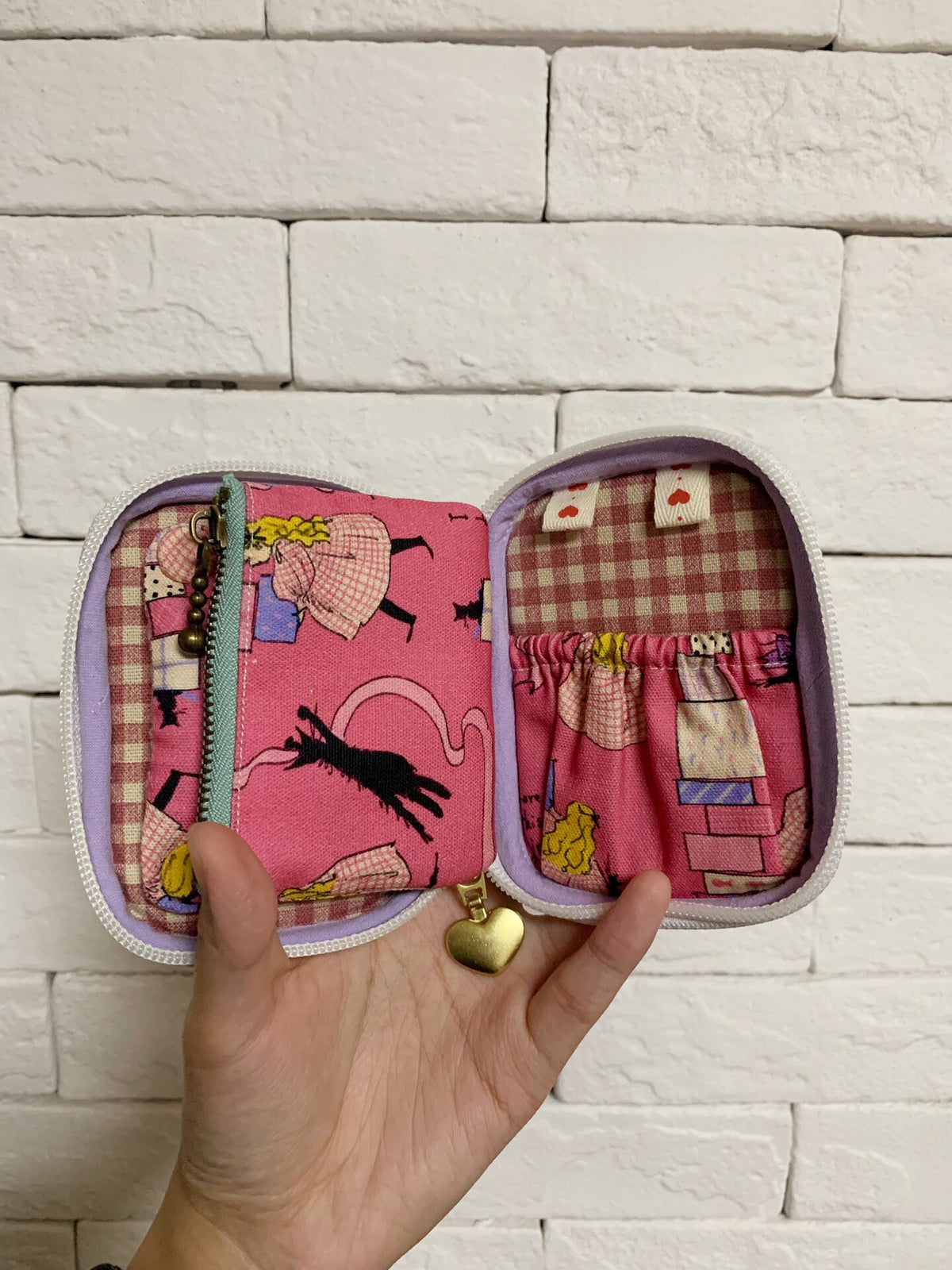 Pink Oxford Cloth Storage Case with Zipper